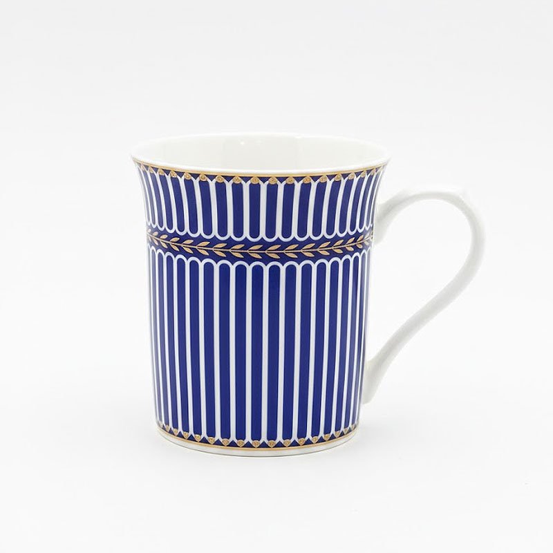 Modern Blue Striped Bone China Mug – 6 Piece Set - Image 2