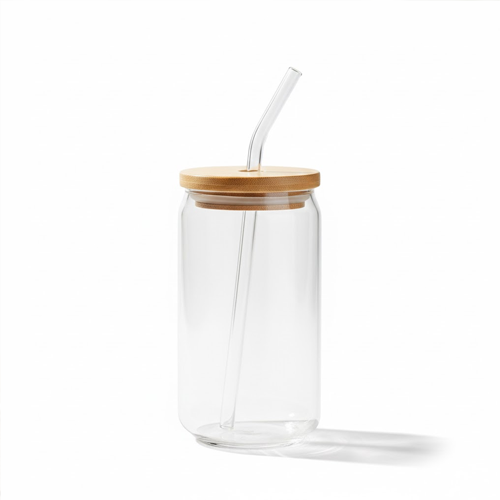 Coffee Cup with Wooden Lid and Straw - Image 2